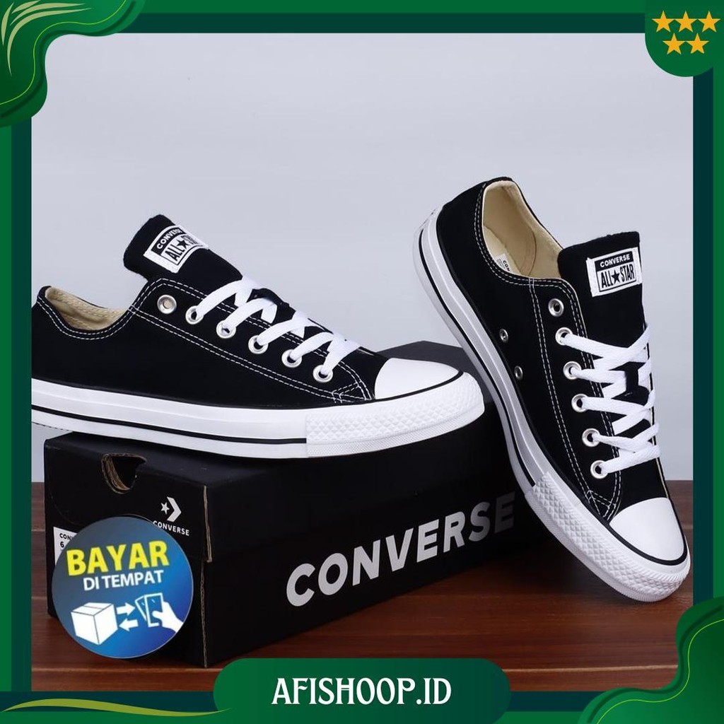 (Bisa Cod) Sepatu Converse Allstar Low Black White Sepatu Nb Sekolah Pria Wanita Terlaris Ori