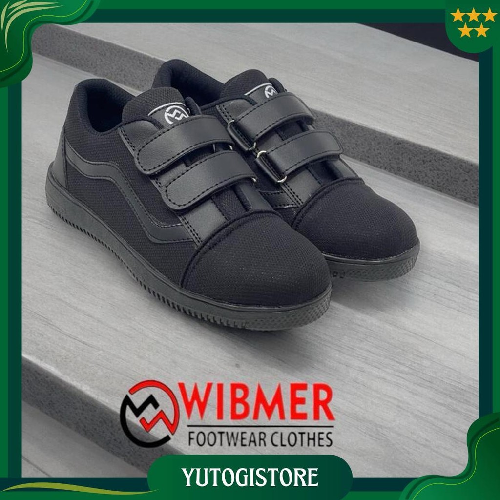 Premium Sepatu Anak Sd Tk Hitam Polos Sepatu Perekat Hitam Polos Sepatu Sekolah Anak Sd Tk Ori