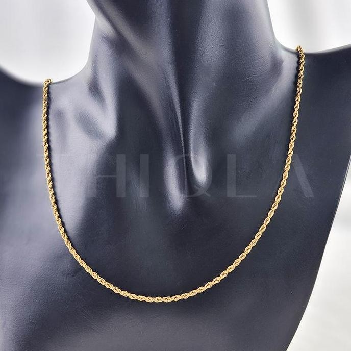 Thiqla - Kalung Juntai Hurriyah - Kalung Panjang Wanita Mirip Kalung Rantai Tambang Emas Asli - Kalu