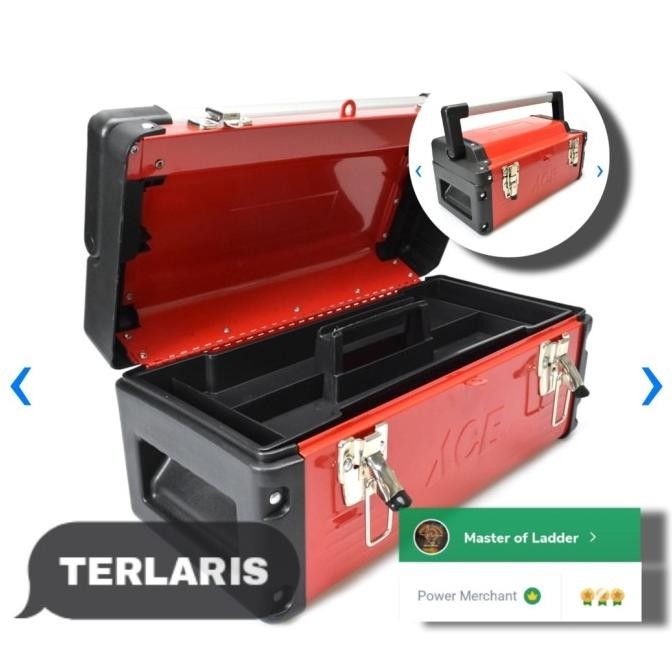 DISKON KRISBOW Kotak Perkakas Besi / Tool Box 16 INCH BESI ACE Tahan Karat