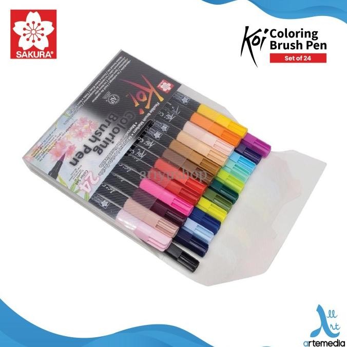 

Brush Pen Sakura Koi Coloring Brush Pen Set 24 Pena Kuas Warna Original Dan Terpercaya
