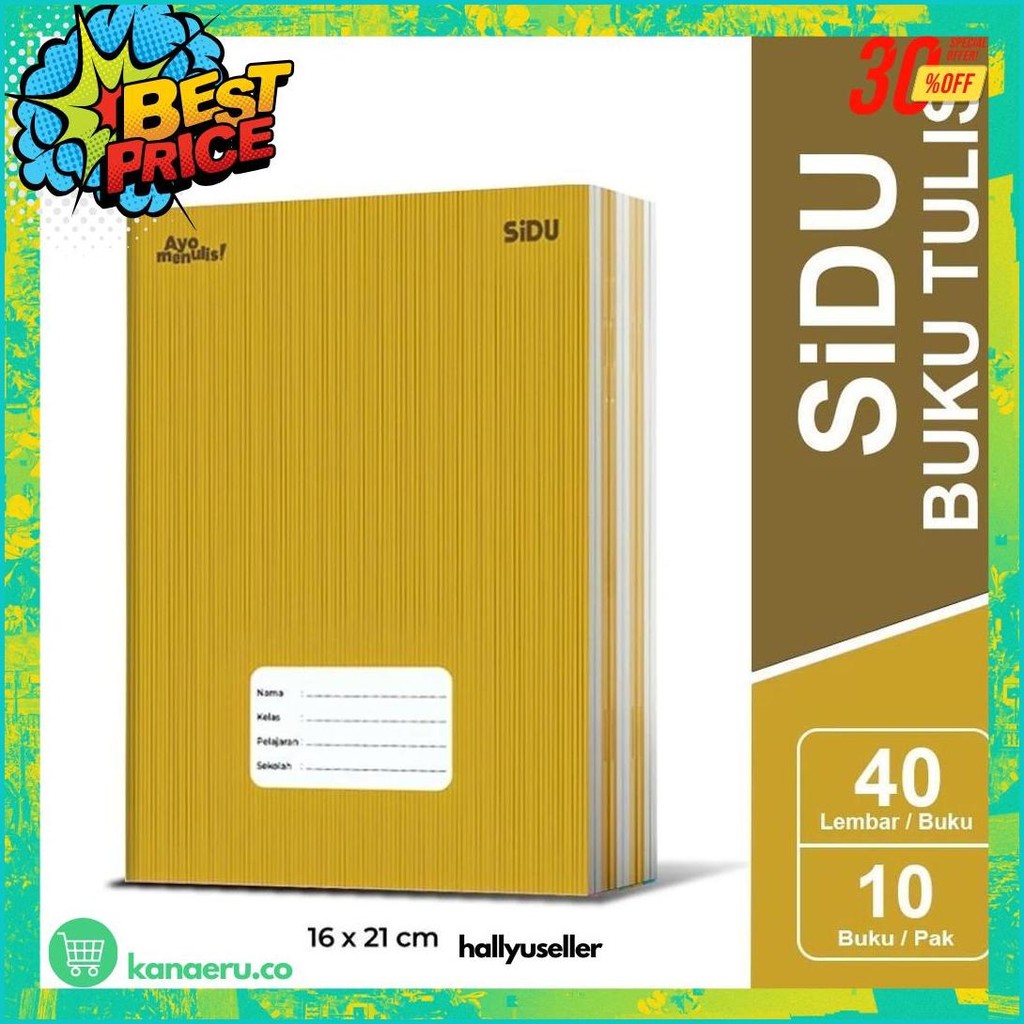 

[ Pak ] Buku Tulis Sidu Sinar Dunia 40 Lembar Sampul Coklat / Kraf Grosir (Isi 10 Buku) Promo