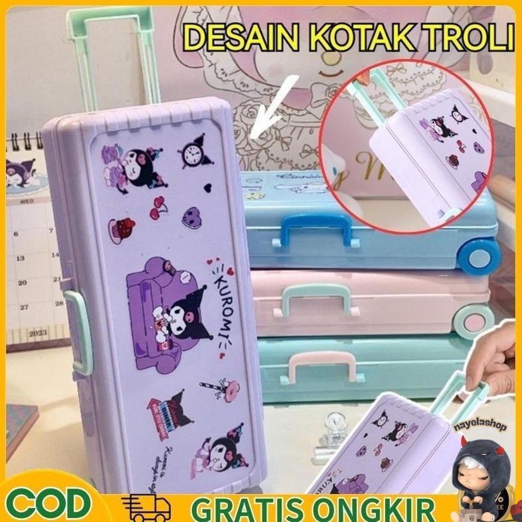 

CodSanrio Seri Anime Kartun Pensil Kasus Troli Kotak Alat Tulis Lucu Pensil Kotak Anak-Anak Murah