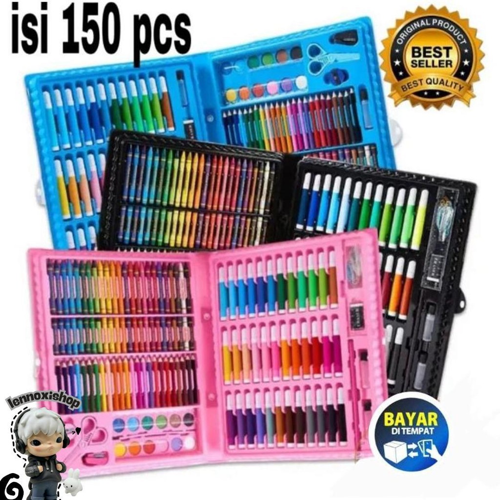 

Crayon Set 150 Pcs Cat Air Mewarnai Pensil Warna Mengambar Set Sale