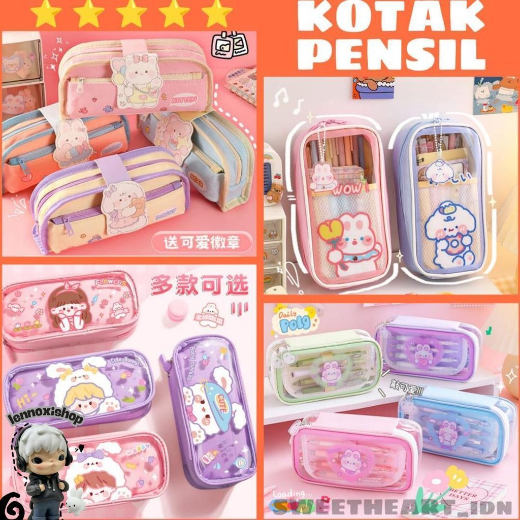 

Premium Kotak Pensil Anak / Tempat Pensil Lucu Anak Sekolah / Kotak Pensil 2 Tingkat 3 Tingkat Seleting Promo