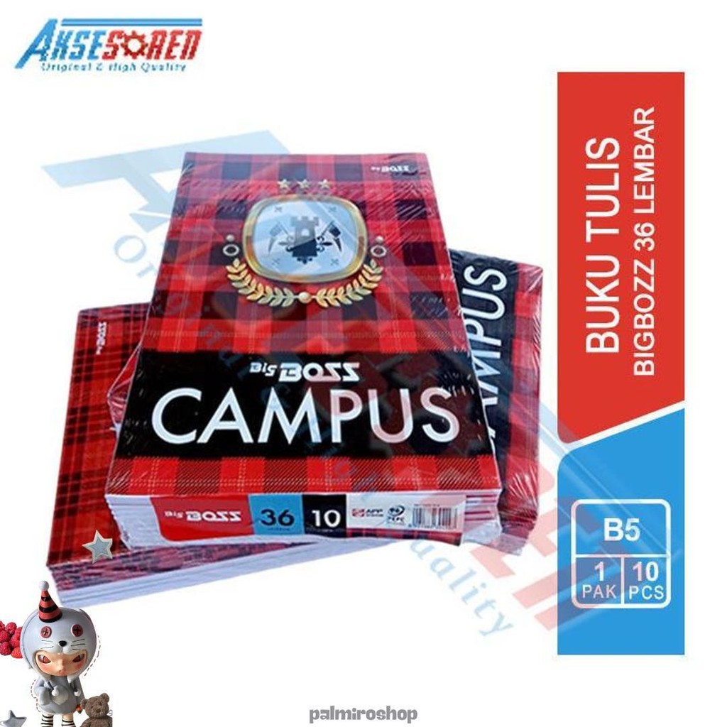 

Buku Tulis Sekolah Big Boss Campus [Isi 36 50 Lembar/10 Buku] / Write Book Bigboss [1 Pack] Cod