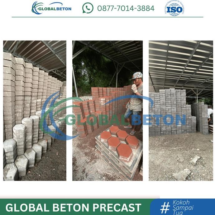 Paving Block Ubin Persegi 21x21 Conblock jalan Trotoar Taman , tebal 6 cm natural merah, press mesin