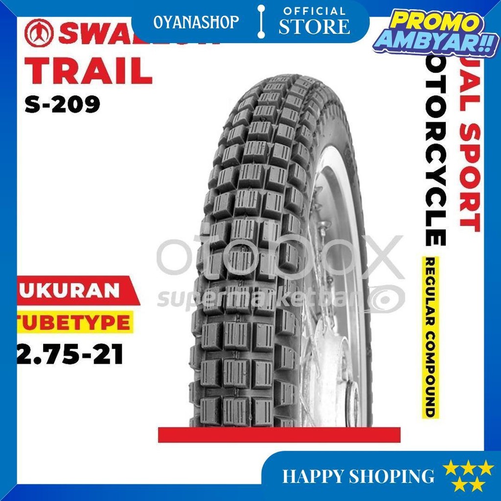 Ban Luar Motor Swallow S-209 Trail 275-21 Ring 21 Tubetype Ban Semi Trail Best Seller