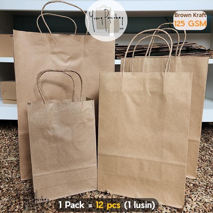 

VEX-2126 Paper Bag/Tas Kertas Paperbag Polos Kraft Coklat M | L 125GSM Termurah