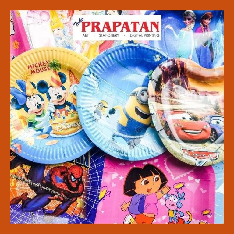 

[ PERALATAN LUKIS / GAMBAR ] PIRING KERTAS KUE ULANG TAHUN 10PCS MORIF ANAK SIAP KIRIM