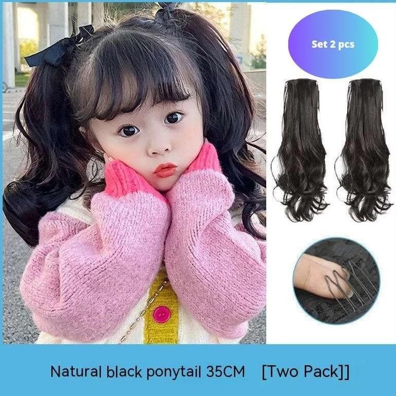 Today Set Isi 2 Wig Ponytail Anak Premium, Hair Clip Wig Extension Korean Style