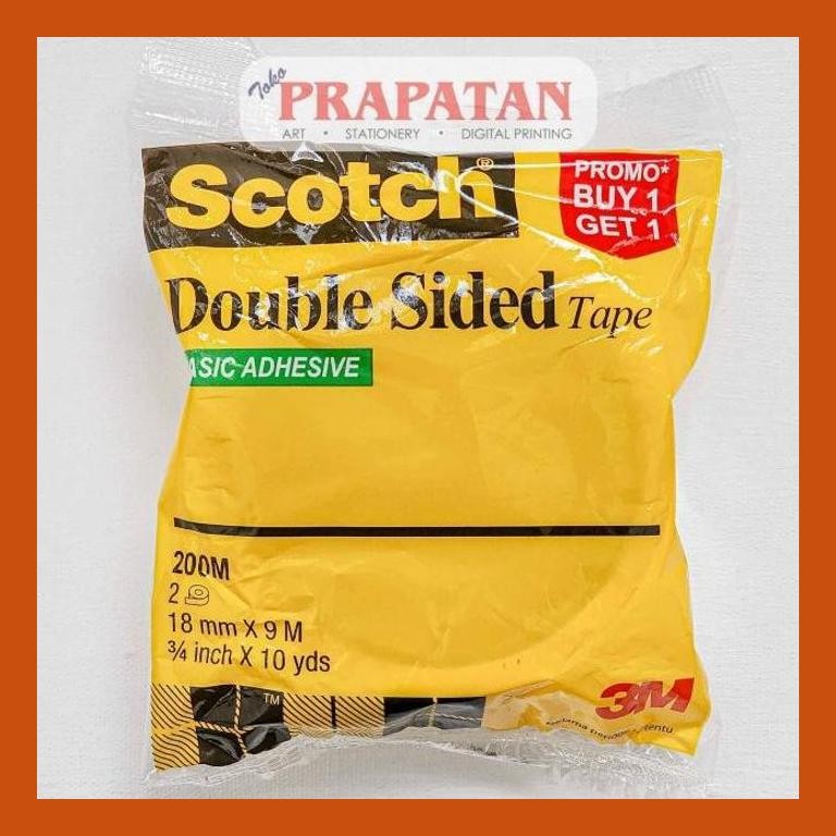 

[ PERALATAN LUKIS / GAMBAR ] SCOTCH DOUBLE TAPE 18MM X 9M / DOUBLE SIDED TAPE 200M PACKING AMAN
