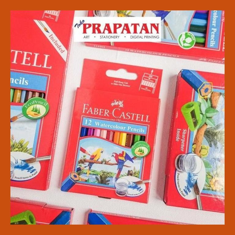 

[ PERALATAN LUKIS / GAMBAR ] PENSIL WARNA FABER CASTELL WATER COLOUR 12 WARNA (KECIL) GOOD QUALITY