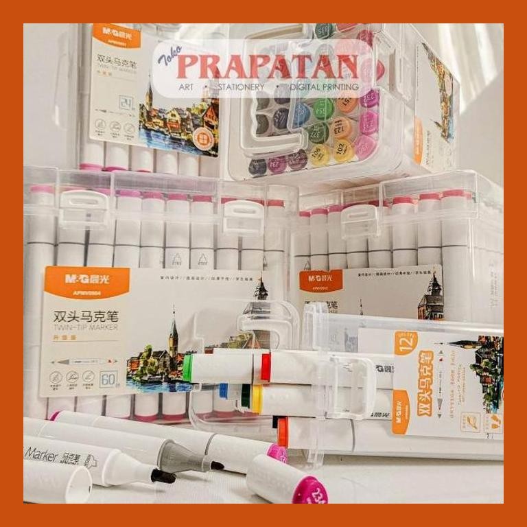 

[ PERALATAN LUKIS / GAMBAR ] M&G TWIN TIP MARKER SET APMV0901 | SPIDOL WARNA SIAP KIRIM