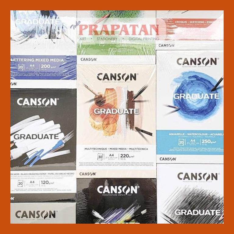 

[ PERALATAN LUKIS / GAMBAR ] GRADUATE CANSON DRAWING PAD A4 | MIX MEDIA | WATERCOLOR | SKETCH PACKING AMAN