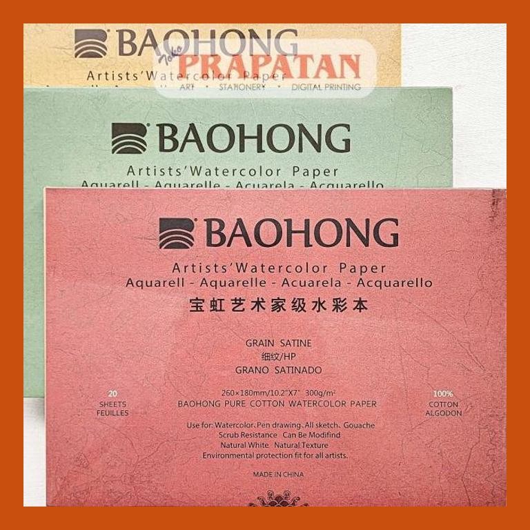 

[ PERALATAN LUKIS / GAMBAR ] BAOHONG ARTIST WATERCOLOR BOOK PAD | BUKU CAT AIR COD