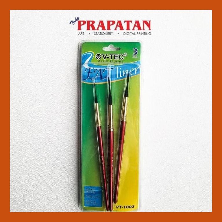 

[ PERALATAN LUKIS / GAMBAR ] V-TEC VT-1002 FAT LINER BRUSH SET 3 PCS GOOD QUALITY