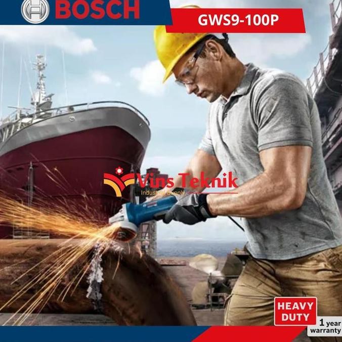 Bosch Gws 9-100 P Mesin Gerinda Tangan 4Inch Angle Grinder Gws9-100P Original Dan Terpercaya