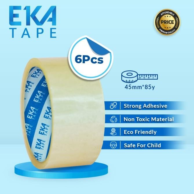 

[Paket Isi 6pcs] Eka Tape OPP Lakban Bening 45 mm x 85 Yard LN