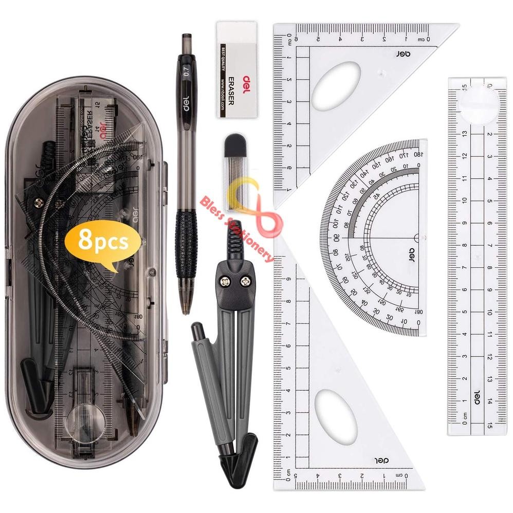 

Oh34 Jangka Penggaris Busur Sekolah Deli Compass Drafting Set Square Ruler