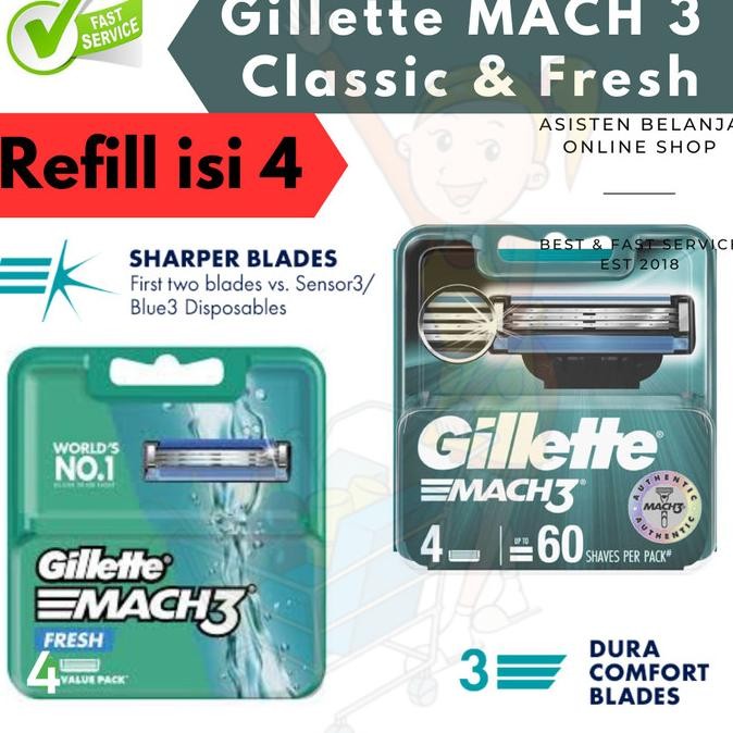 GILLETTE Mach3 Mach 3 Gilette Gillete Alat Pisau Cukur Cukuran Pria