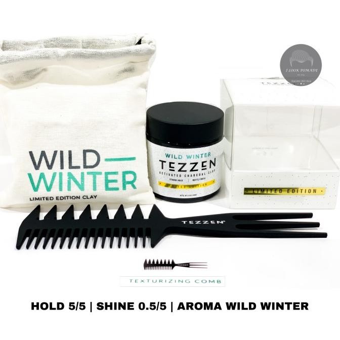 TEZZEN POMADE WILD WINTER CLAY LIMITED EDITION ACTIVATED CHARCOAL