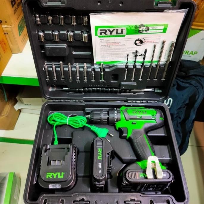 TEKIRO RYU MESIN BOR SET 20 V BATERAI CORDLESS BETON CAS