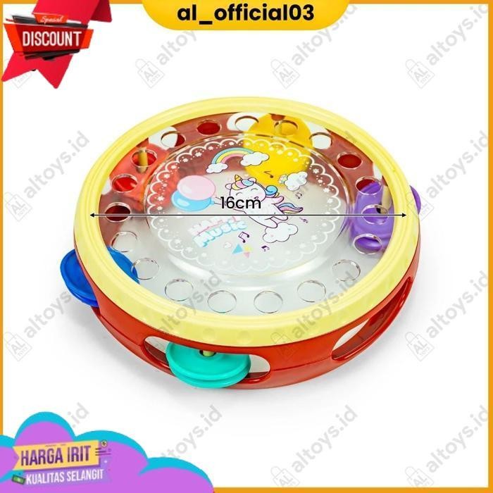 DISKON MAINAN ANAK EDUKASI TAMBORIN TAMBOURINE ANAK ALAT MUSIK KERINCINGAN KECREKAN ICIK ICIK REBANA