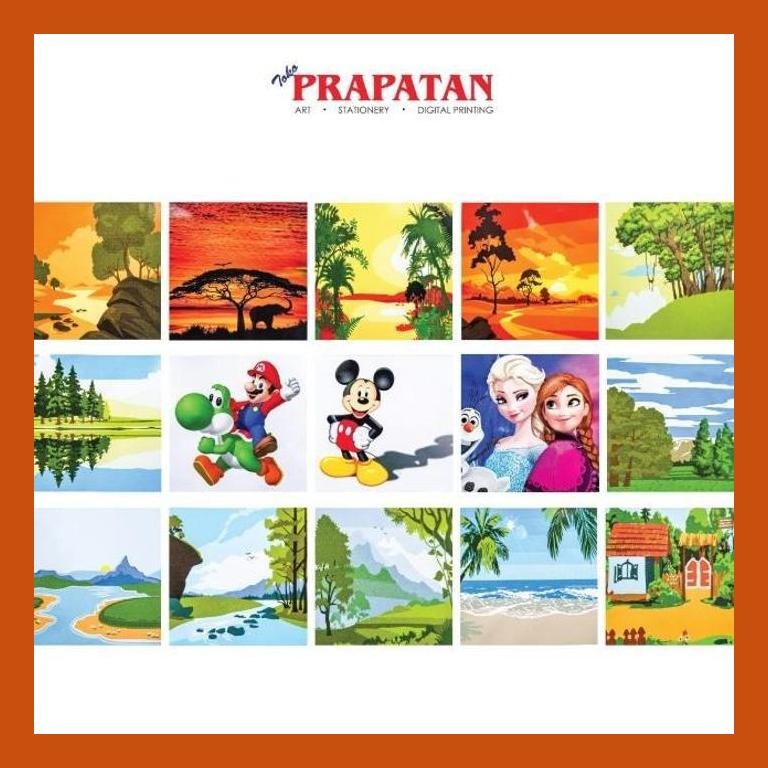 

[ PERALATAN LUKIS / GAMBAR ] PAINT BY NUMBER 20X20CM WITH WOODEN FRAME RAM COLLECTION GOOD QUALITY