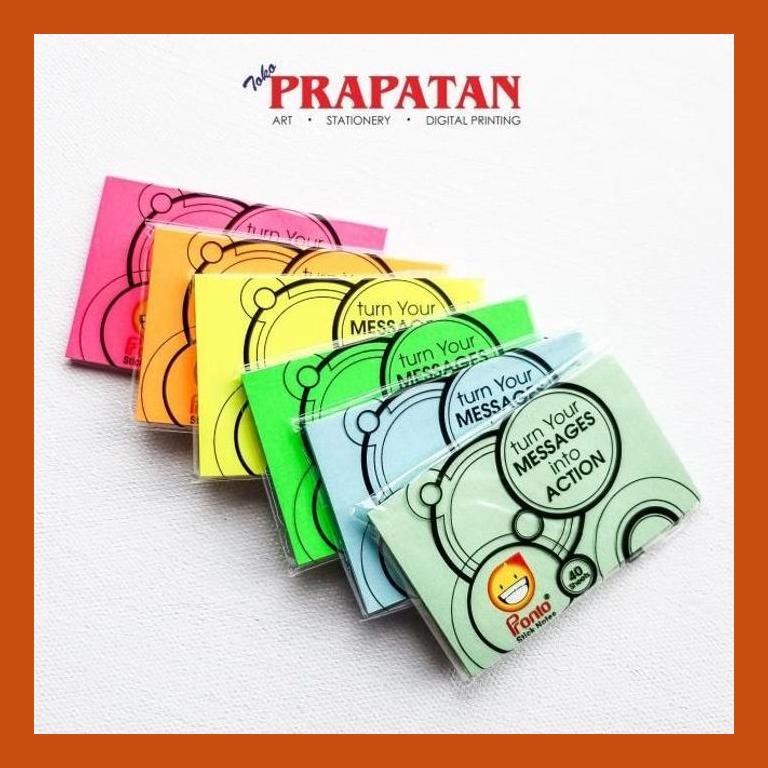 

[ PERALATAN LUKIS / GAMBAR ] PRONTO STICK NOTES 40 SHEETS 50X75MM / MEMO PAD 40-S COD