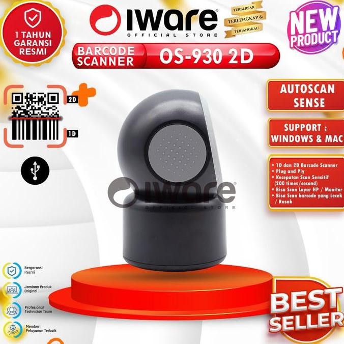 IWARE BARCODE SCANNER OMNI IWARE OS-930 - OS 930 2D QR CODE-E-FAKTUR USB 1204T