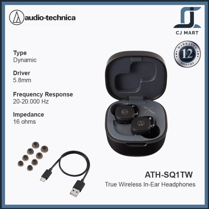 TERMURAH - Audio Technica ATH-SQ1TW Wireless Earbuds SQ1 TW SQ 1 TWS Earphone Ath