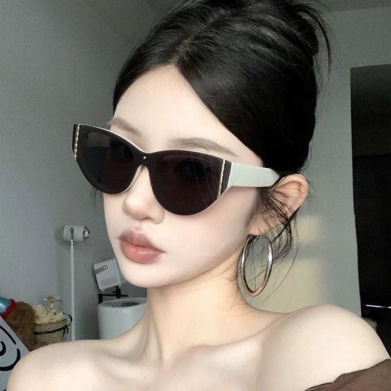 Kacamata Pantai Tanpa Bingkai Terintegrasi Cat Eye/Kacamata hitam gaya baru