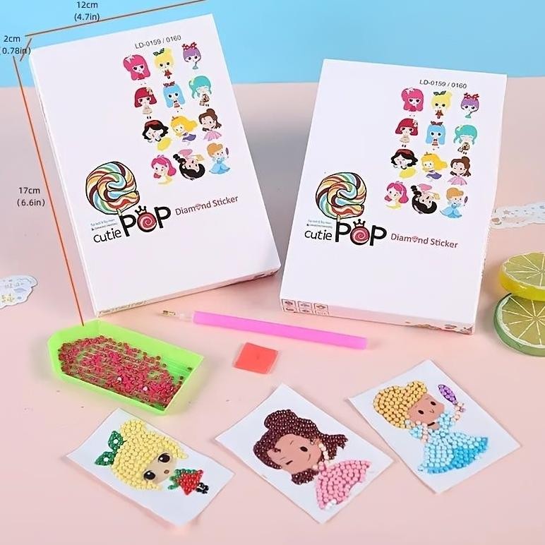 

It34 Stiker Lukis Diamond / Sticker pop Full Drill Round Diamond Painting Cartoon Original