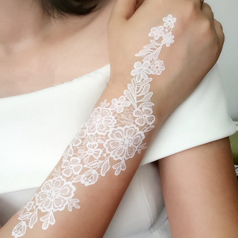 European and American Tattoo Sticker Black and White New Bride Tattoo Sticker Paper Cross-Border tat