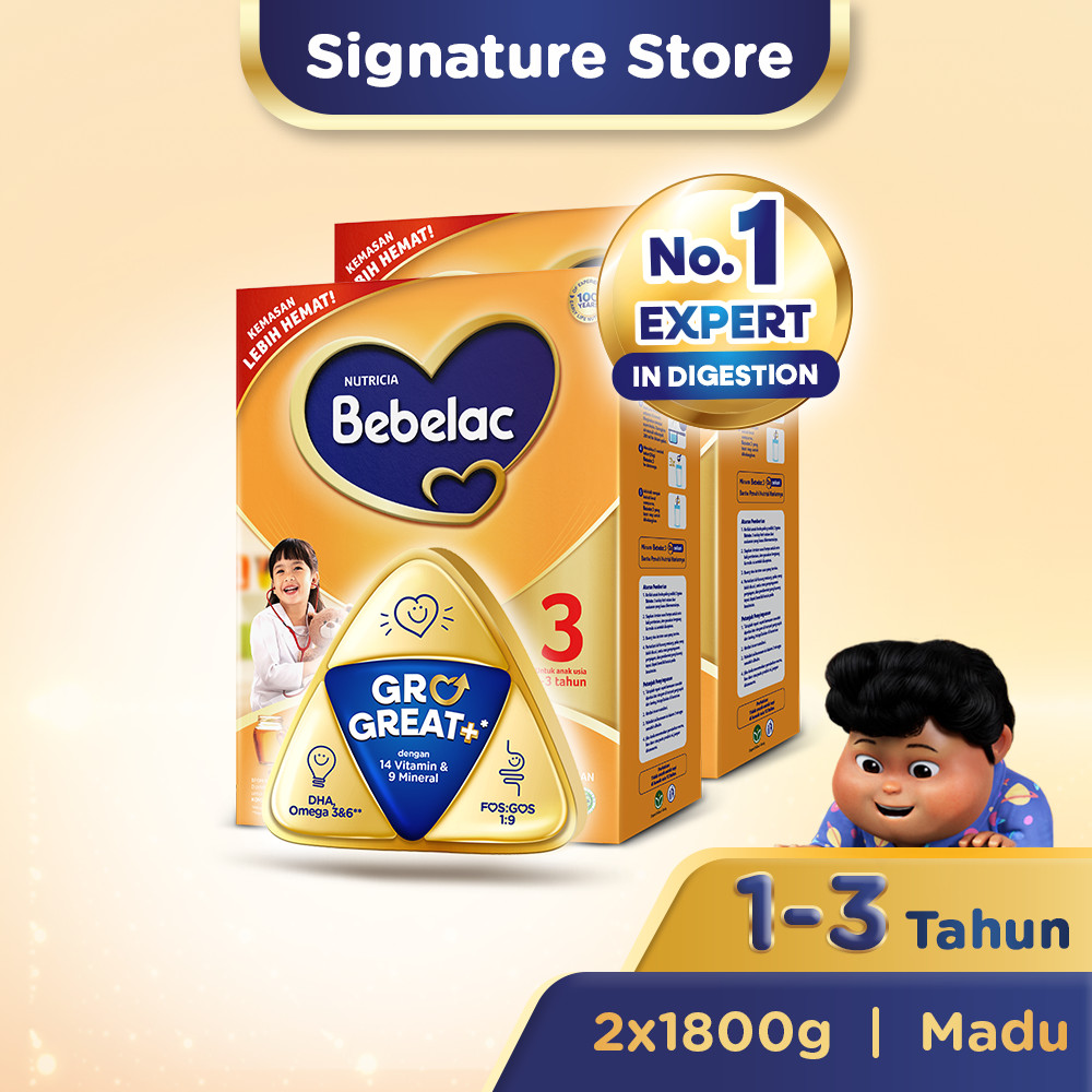 Bebelac 3 Madu Susu Pertumbuhan Bubuk 1800 gr x 2