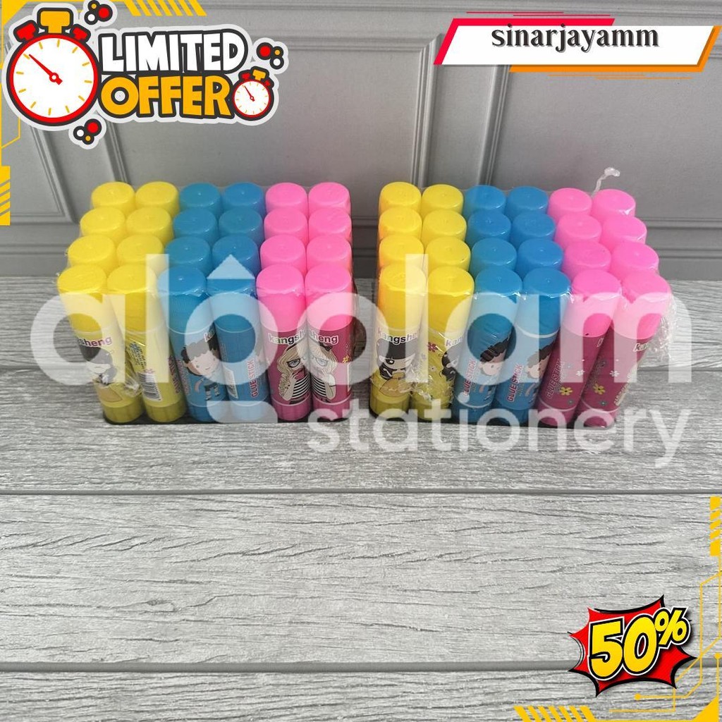 

Satu Pack ( 24 Pcs X 10 Gram ) Glue Stick Lem Stik Murah Karakter Animasi Kecil 10Gram Gratis Ongkir