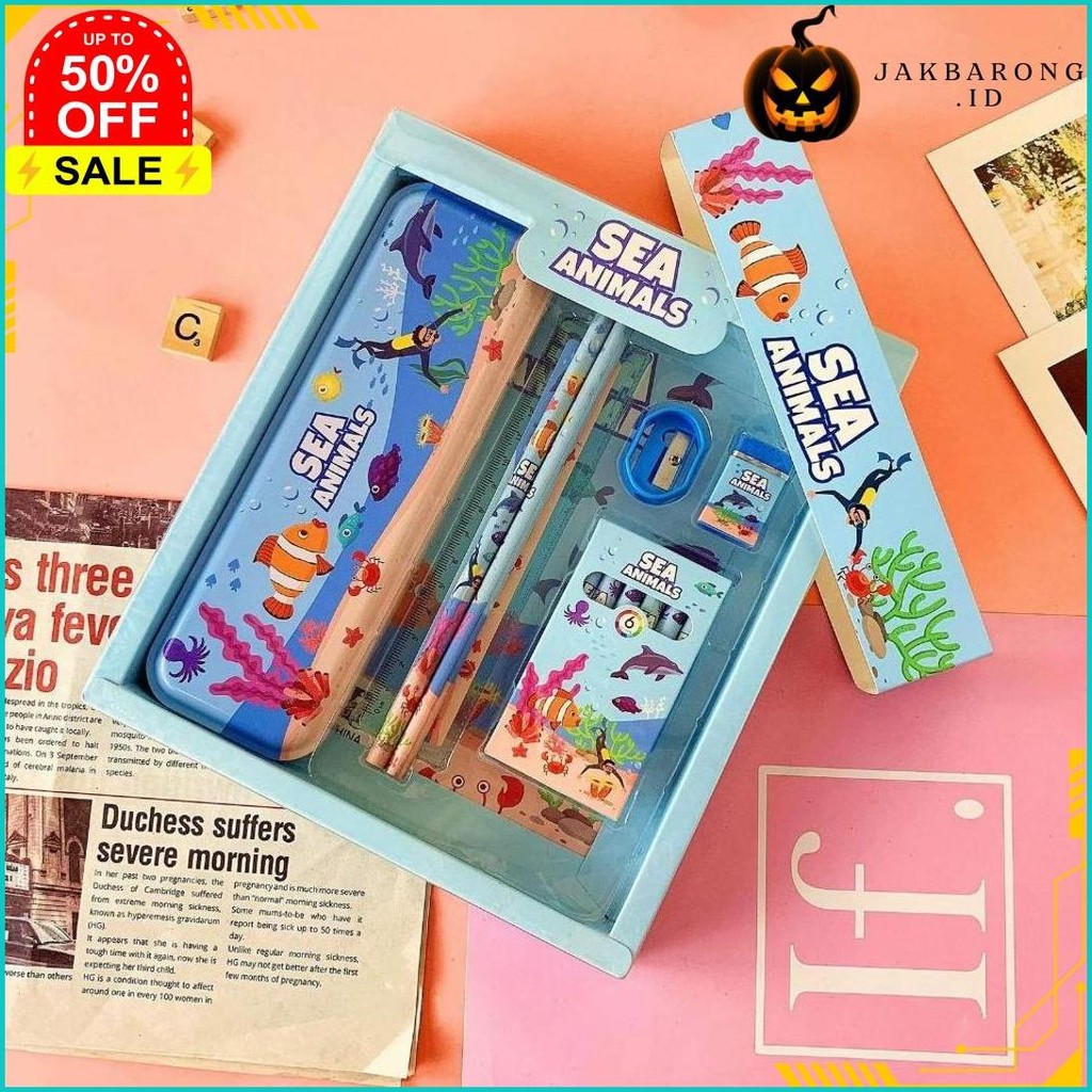 

[Atk] Stationery Set Paket Alat Tulis Anak Karakter Animal Dinosaurus And Astronaut Gratis Ongkir