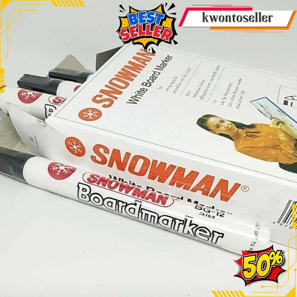 

Spidol Snowman Whiteboard Bg-12 (Satuan) Hitam Gratis Ongkir