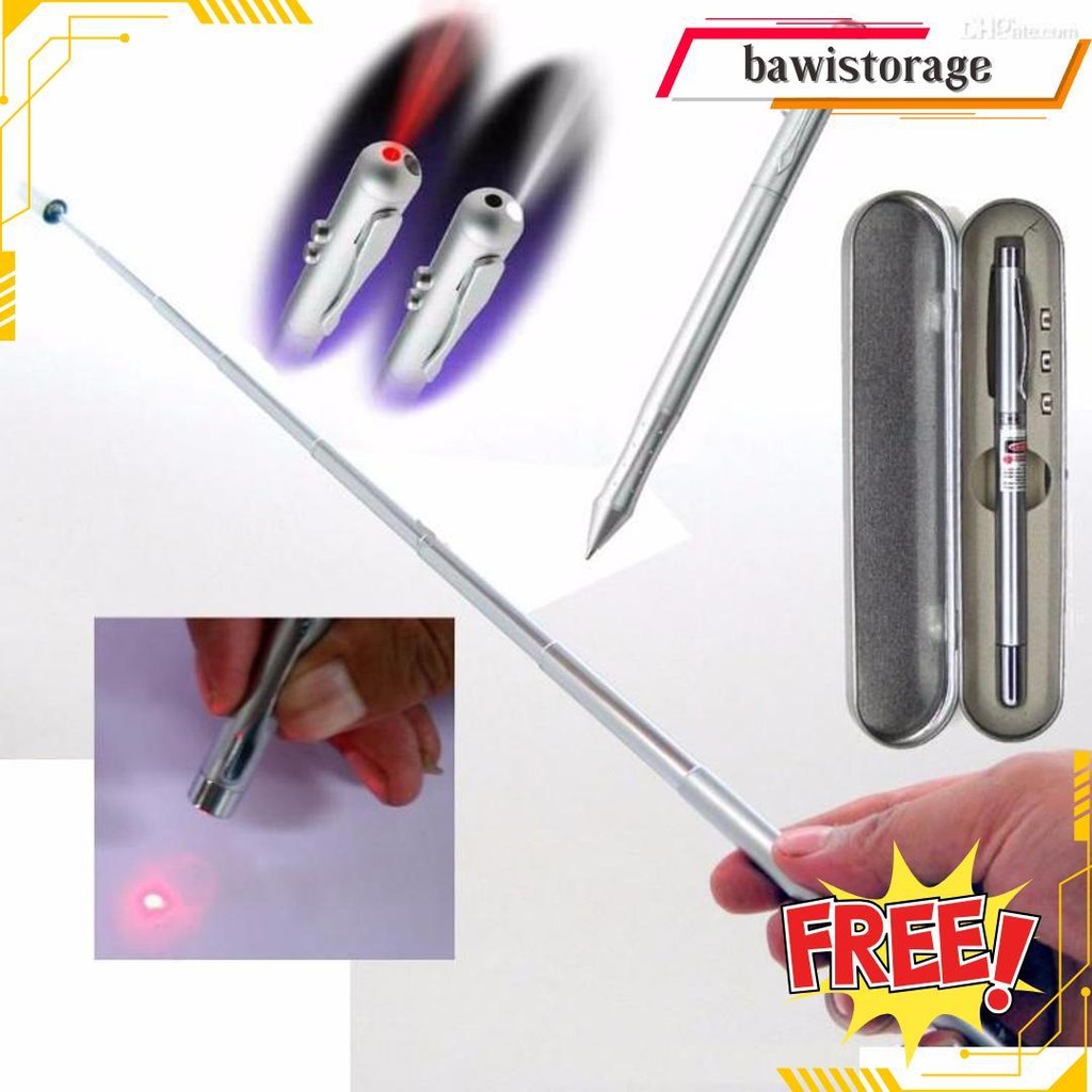 

Laser Pen Pointer 6 In 1 Presentasi Antena Bulpen Senter Alat Tulis Baca Sinar Putih Merah Tulis Mur Original Produk