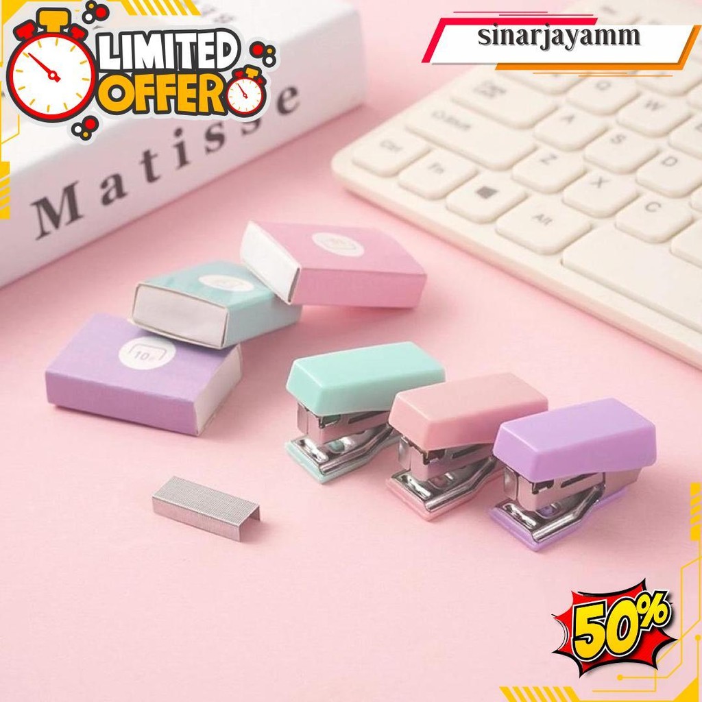 

Stapler #10 &Staple Cute Set Stapler Mini Set Staples Perlengkapan Kantor Mengikat Logam Kreatif-Yuanyuan Original Produk
