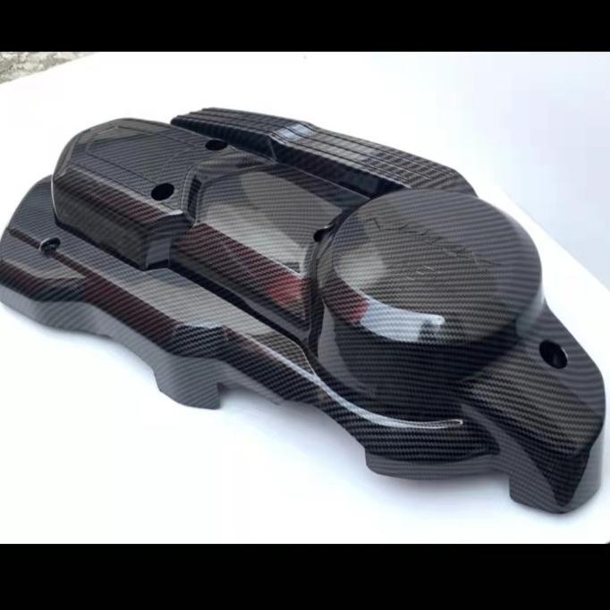 Paket Cover Carbon Hitam Kilap New Nmax Full Set 11Pcs Sesuai Di Foto