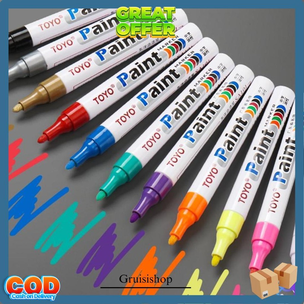 

Spidol Ban Paint Marker Mobil Motor /Permanent Marker Toyo Original -Suning Mall Termurah Banget