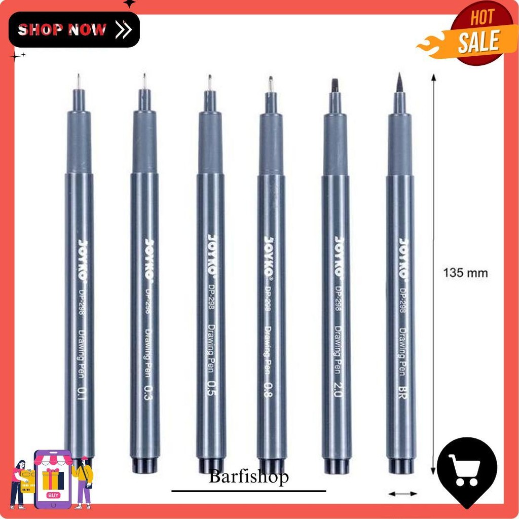 

Joyko Drawing Pen Satuan Dp-298 - Waterproof Pigment Ink Bisa Cod