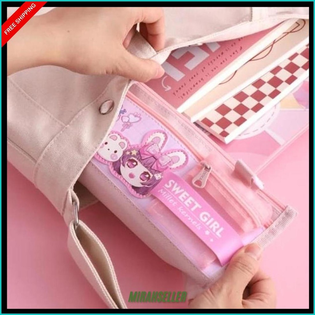 

( Mia ) K004 Kotak Pensil Ala Korean Student Motif Kartun Lucu / Tempat Pensil Karakter Kartun Lucu / Dompet Pensil Anak Original Produk