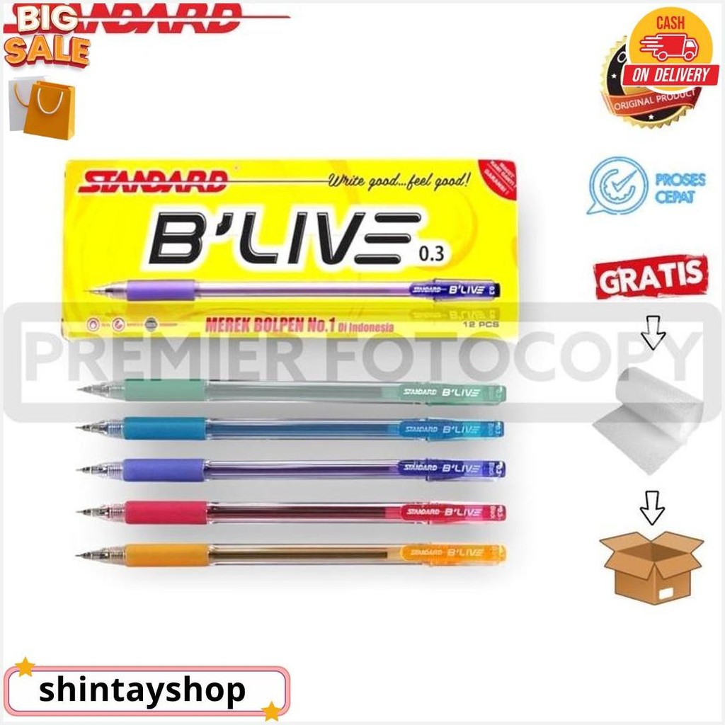 

Pulpen Standard Blive / B Live / BLive 0.3 ( 12Pcs ) Bisa Cod