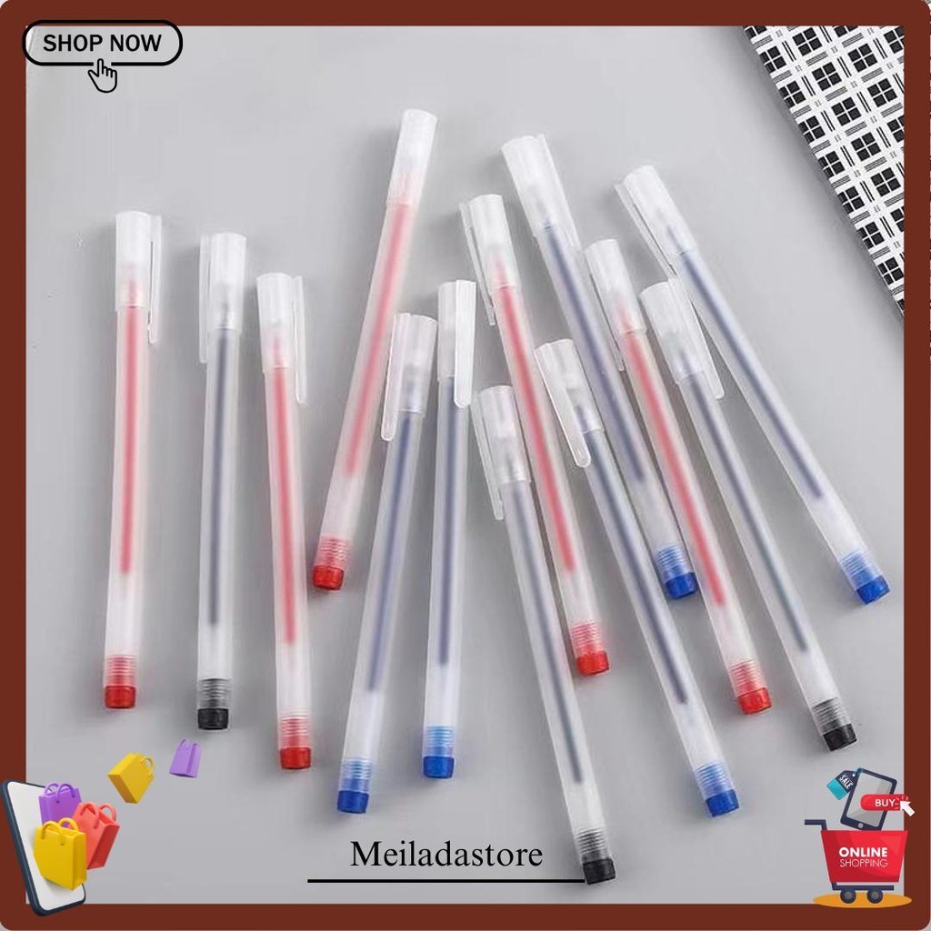 

12 Pcs Pulpen Gel 0.5Mm Hitam - Pulpen Gel Satu Lusin - Bolpen Murah [Thehanscorner] Siap Kirim