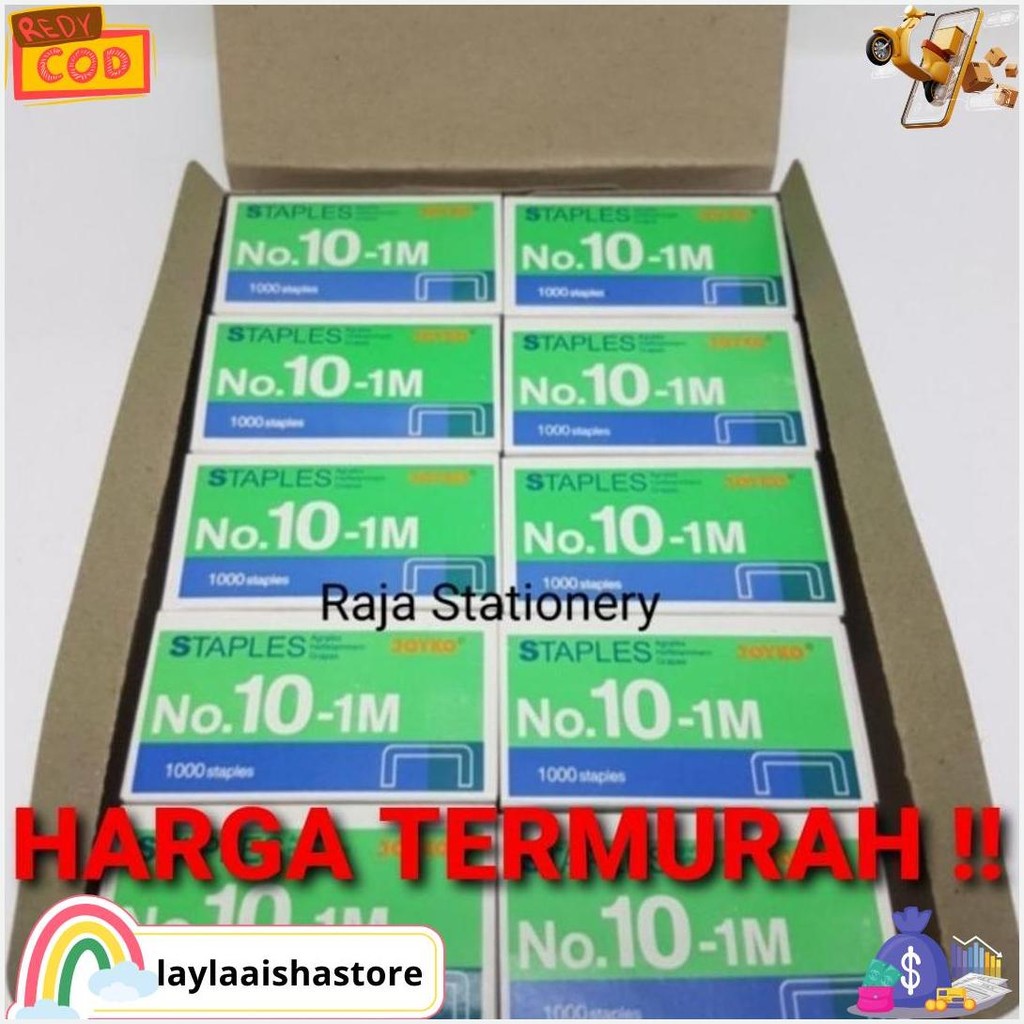 

Termurah!! Staples Joyko No.10 Kecil Isi Stapler Refill Hekter No.10-1M 1 Dus Isi 20 Cod