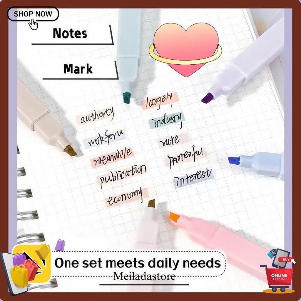 

Set 6 Highlighter Macaron Warna Retro Morandi - Pensil Marker Untuk Catatan & Menggambar Terlaris