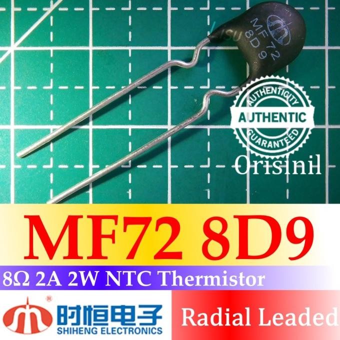 Diskon (2) MF72 8D9 8 2A NTC Thermistor MF72-8D9 Radial Leaded Shiheng Original lisu992 dijamin